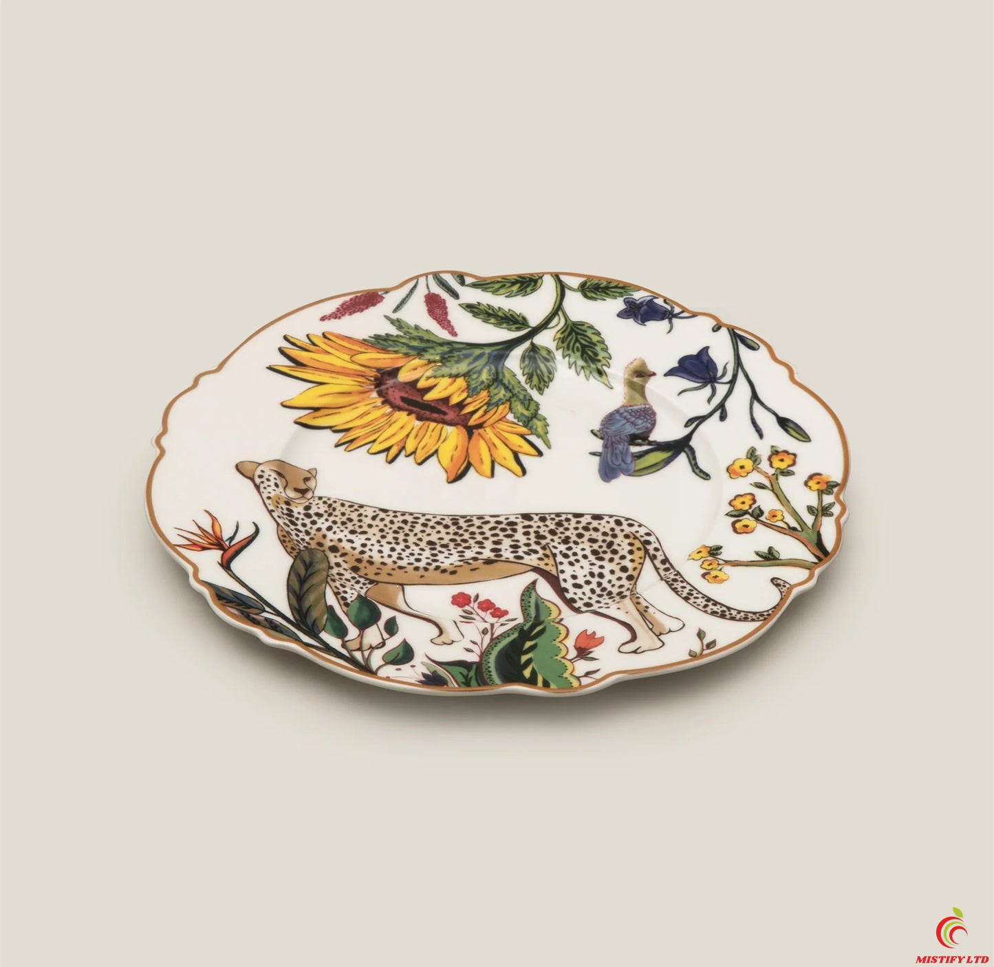 Cordero 4-piece colorful bone china dinner plate set