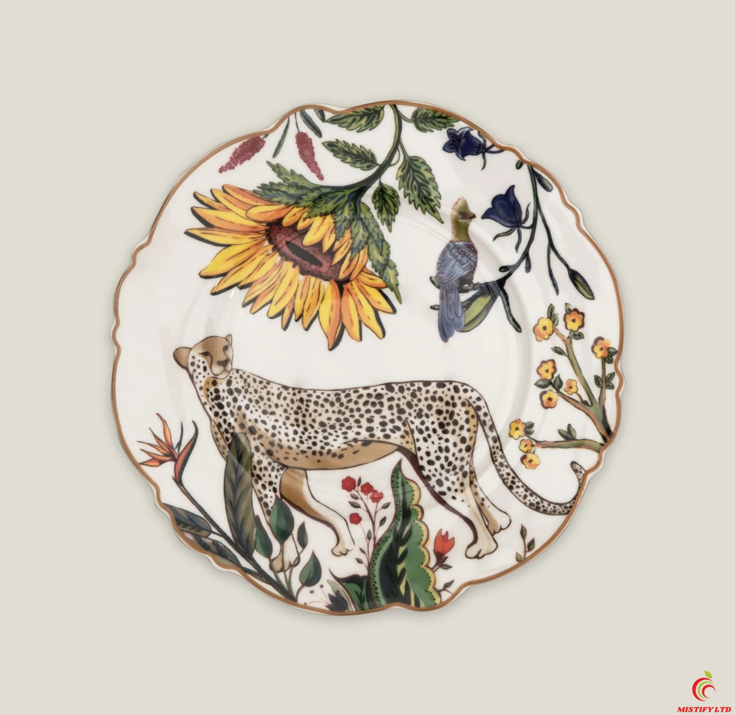 Cordero 4-piece colorful bone china dinner plate set