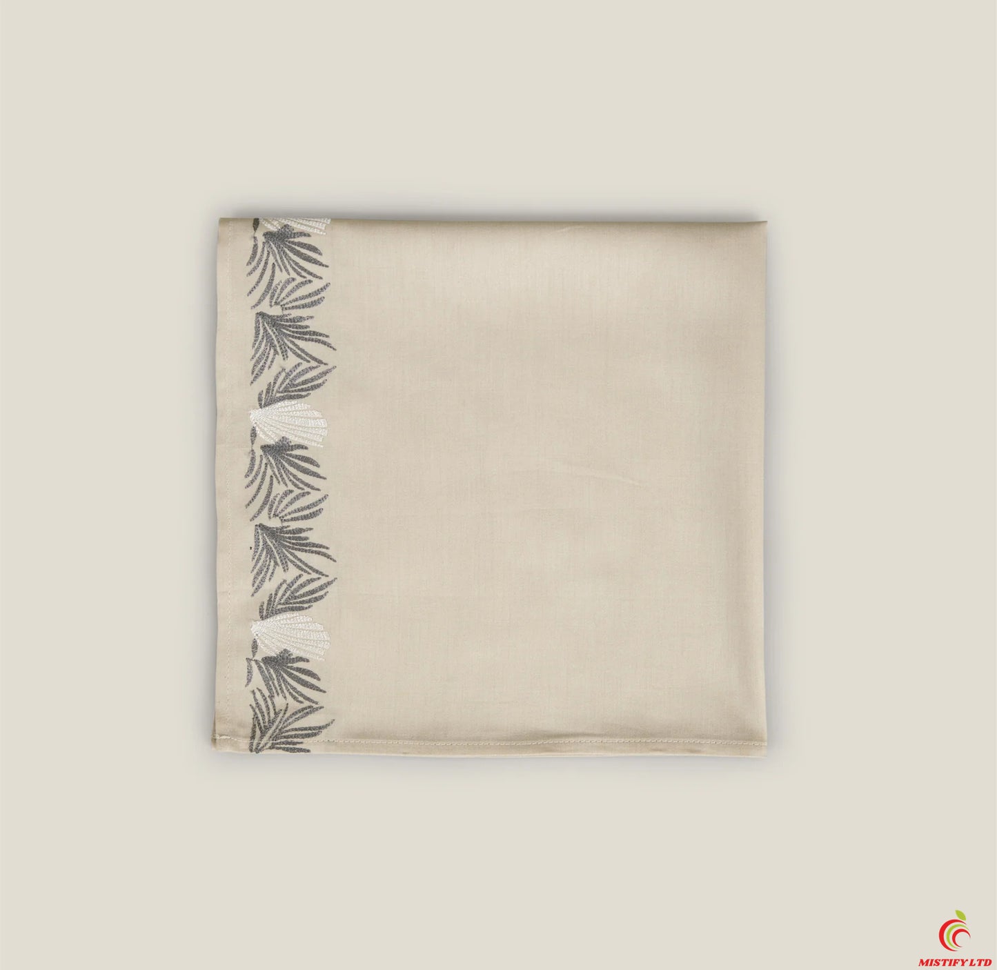 Beige Embroidered Cotton Napkins Set of 4