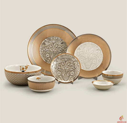Rebecca Platinum China 6-Person Placemat Set