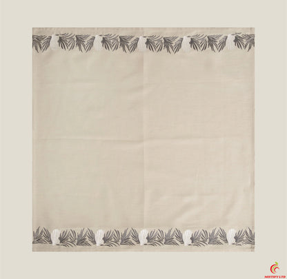 Beige Embroidered Cotton Napkins Set of 4