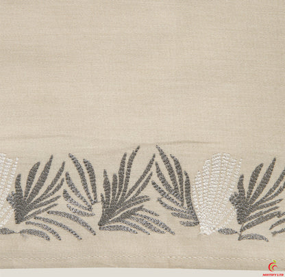 Beige Embroidered Cotton Napkins Set of 4